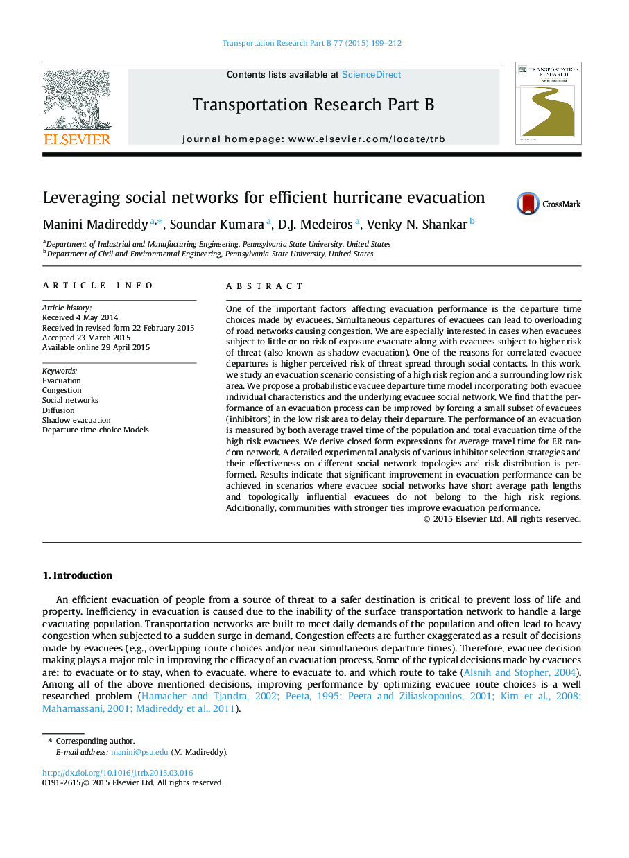 Leveraging social networks for efficient hurricane evacuation