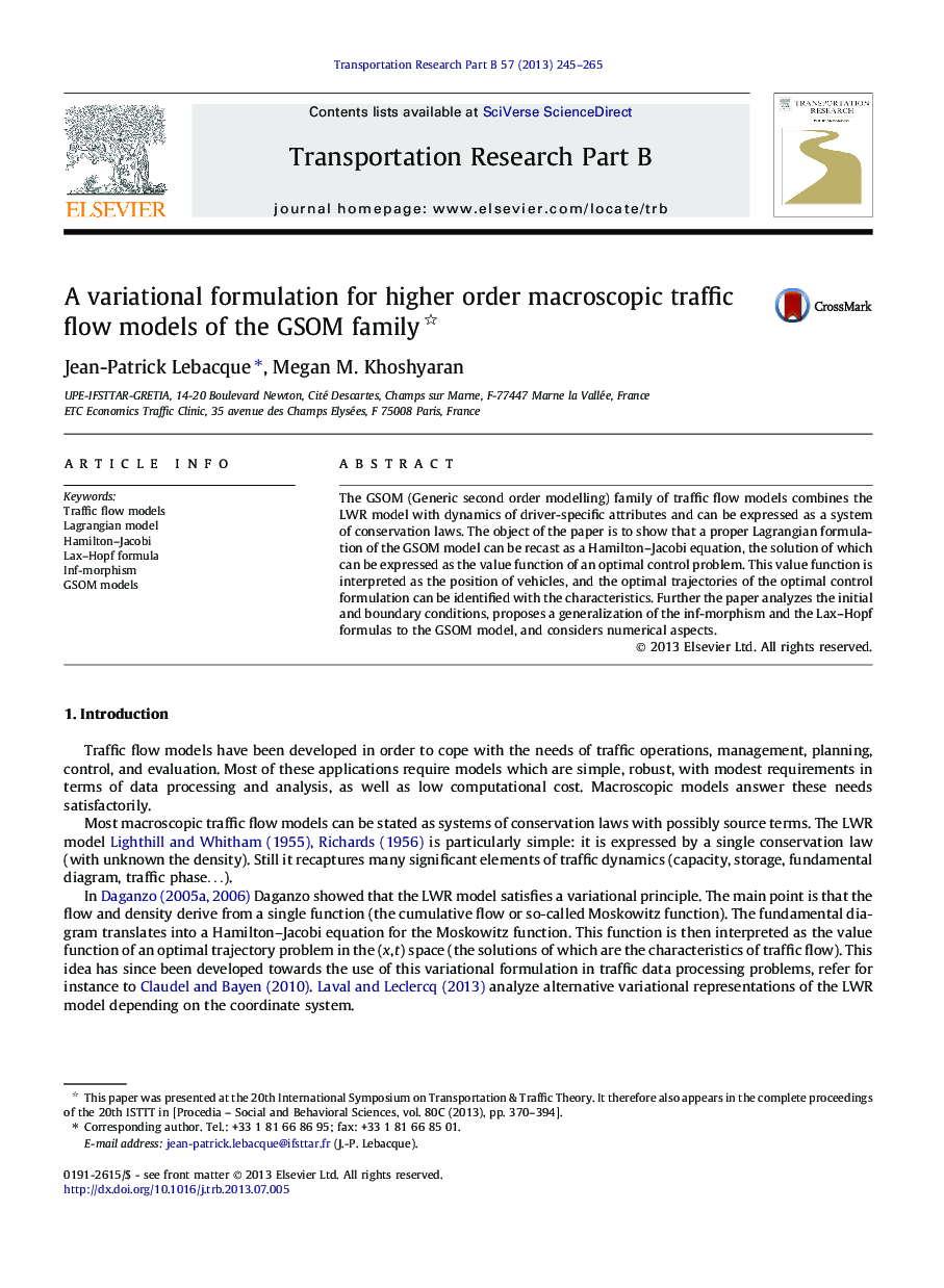 A variational formulation for higher order macroscopic traffic flow models of the GSOM family