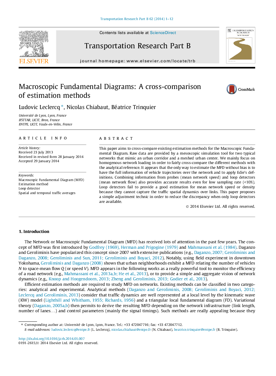 Macroscopic Fundamental Diagrams: A cross-comparison of estimation methods