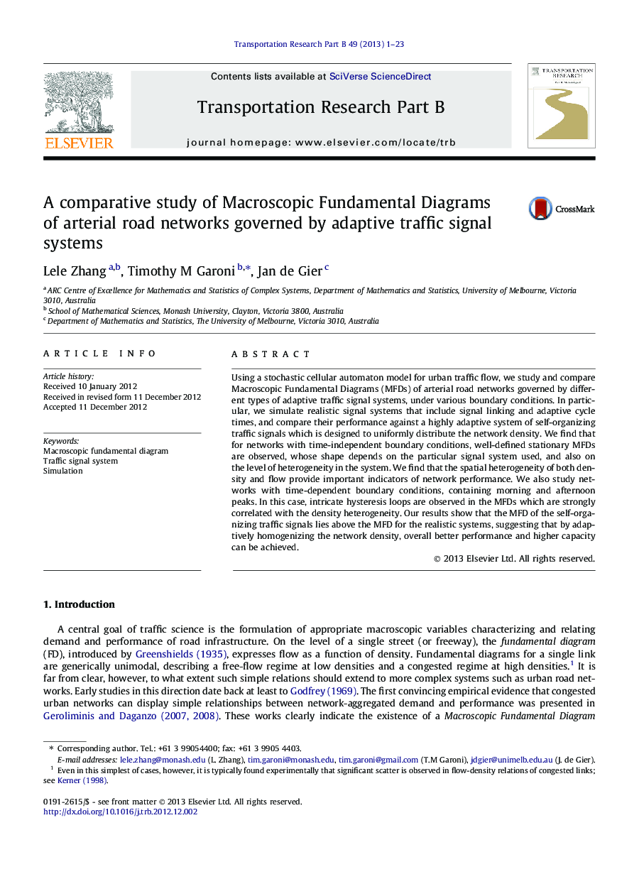 A comparative study of Macroscopic Fundamental Diagrams of arterial road networks governed by adaptive traffic signal systems