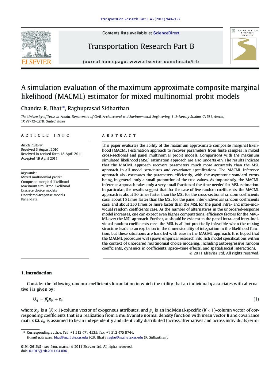 A simulation evaluation of the maximum approximate composite marginal likelihood (MACML) estimator for mixed multinomial probit models