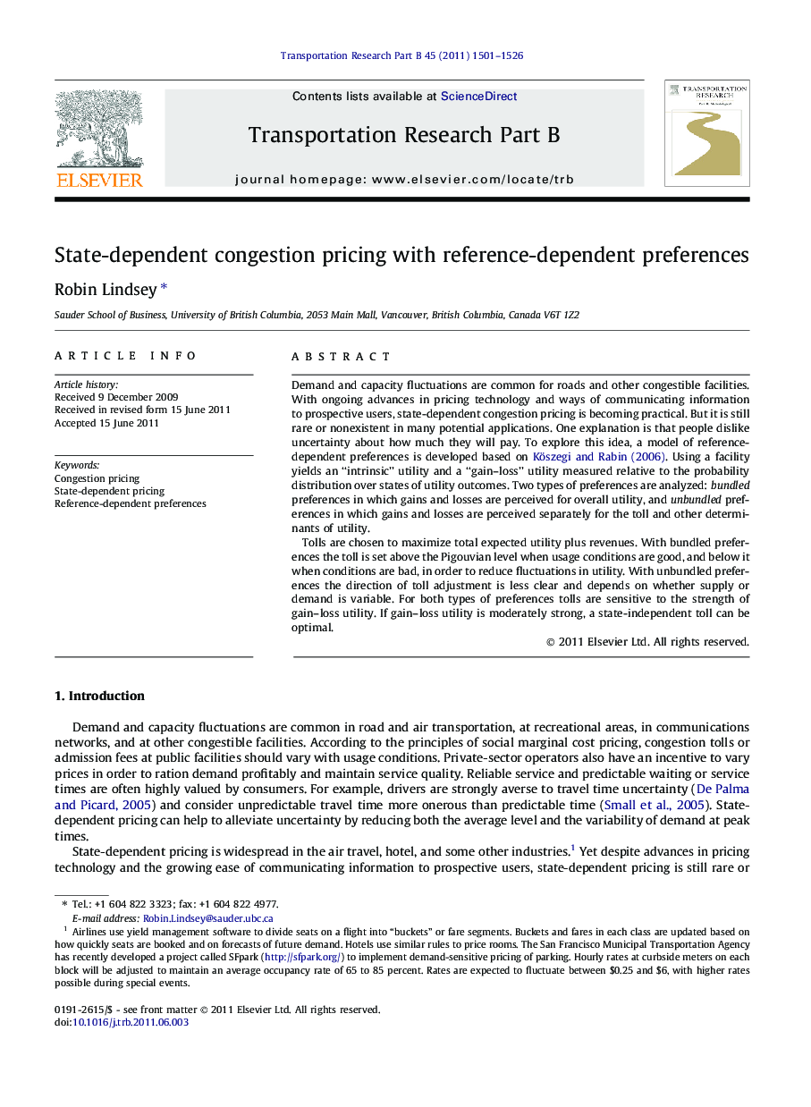 State-dependent congestion pricing with reference-dependent preferences