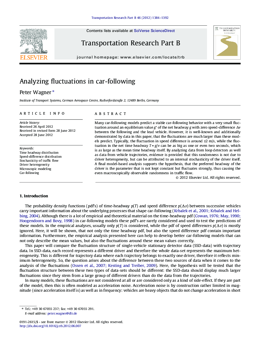 Analyzing fluctuations in car-following