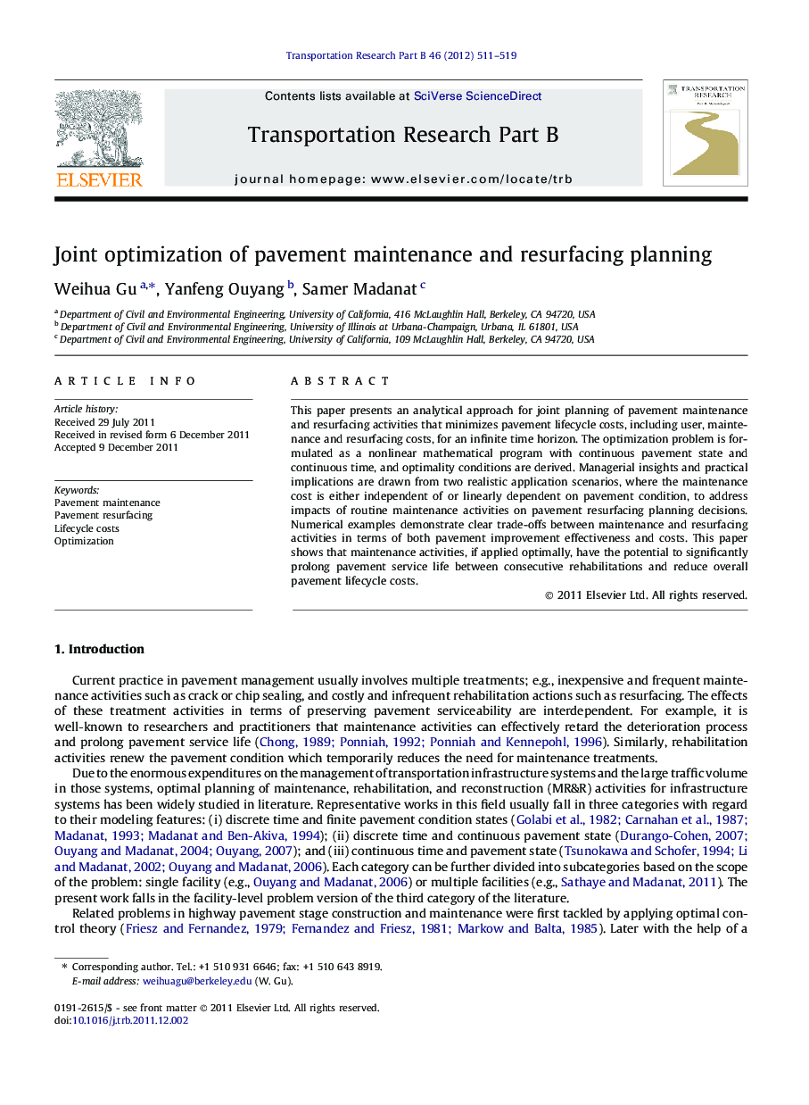 Joint optimization of pavement maintenance and resurfacing planning