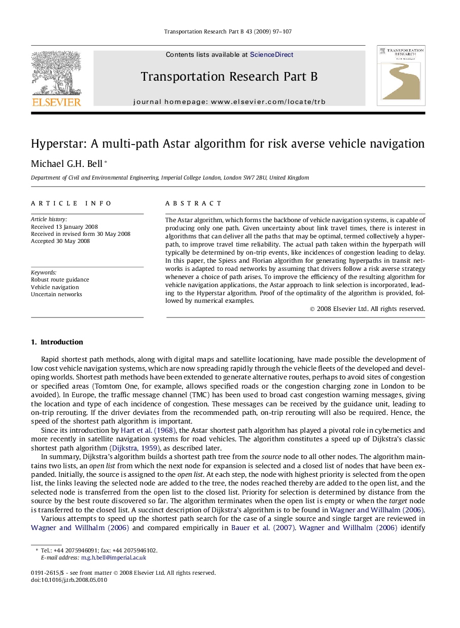 Hyperstar: A multi-path Astar algorithm for risk averse vehicle navigation