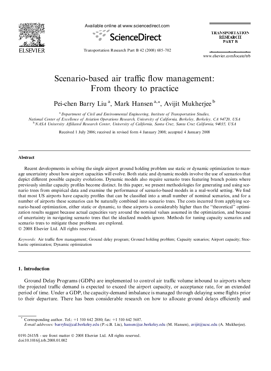 Scenario-based air traffic flow management: From theory to practice