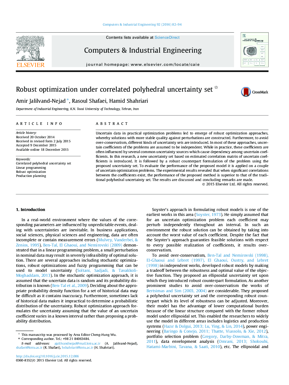 Robust optimization under correlated polyhedral uncertainty set 