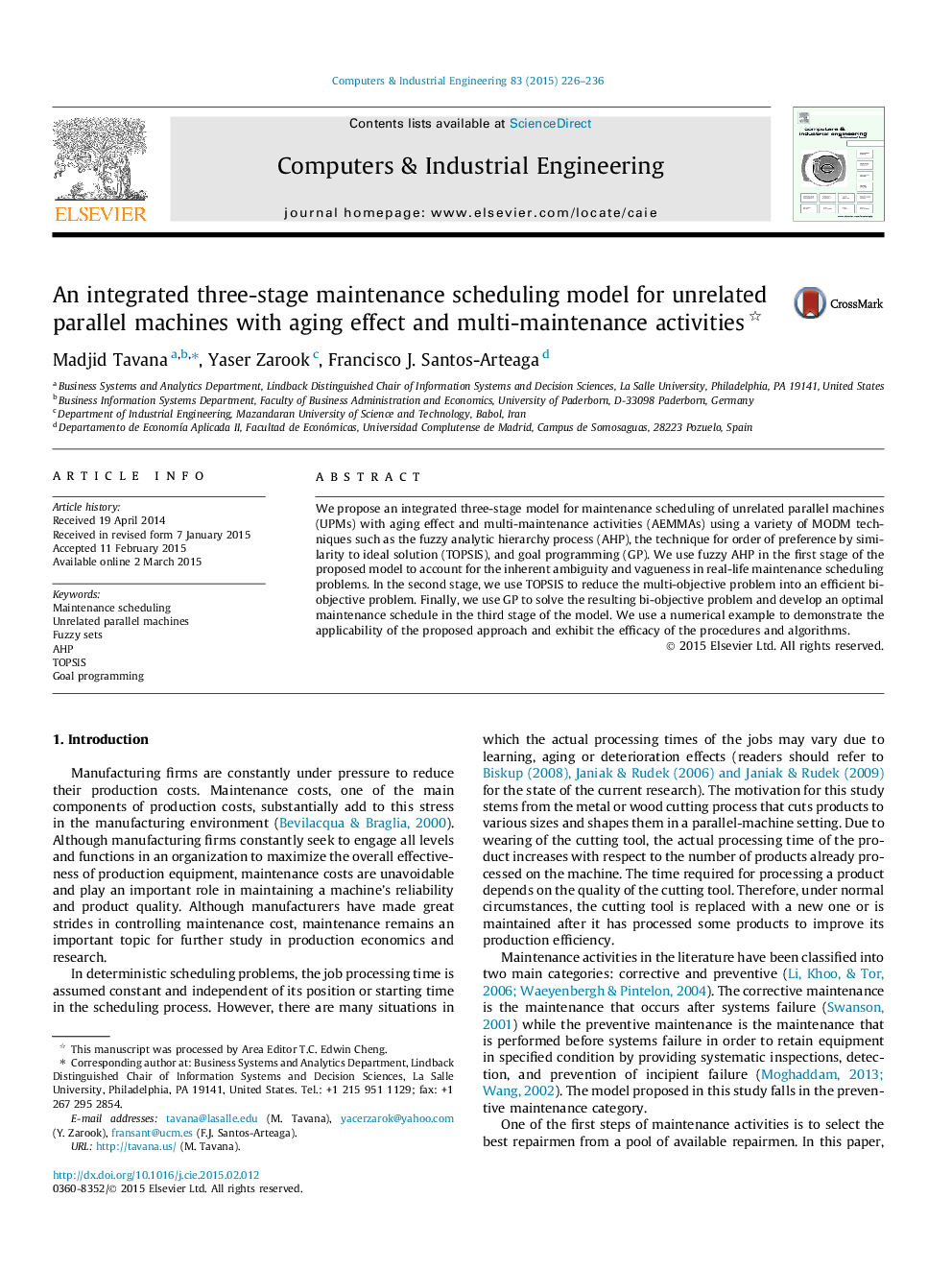 An integrated three-stage maintenance scheduling model for unrelated parallel machines with aging effect and multi-maintenance activities 