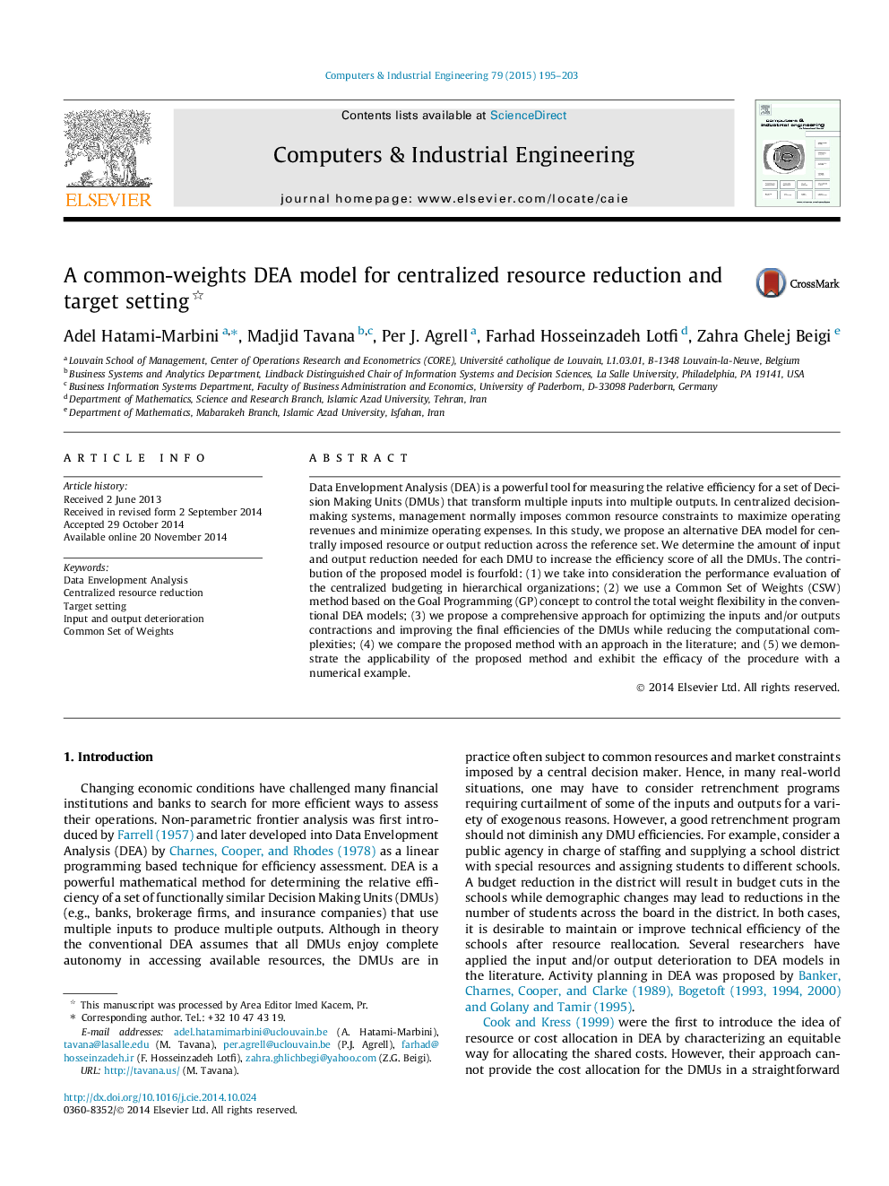 A common-weights DEA model for centralized resource reduction and target setting 