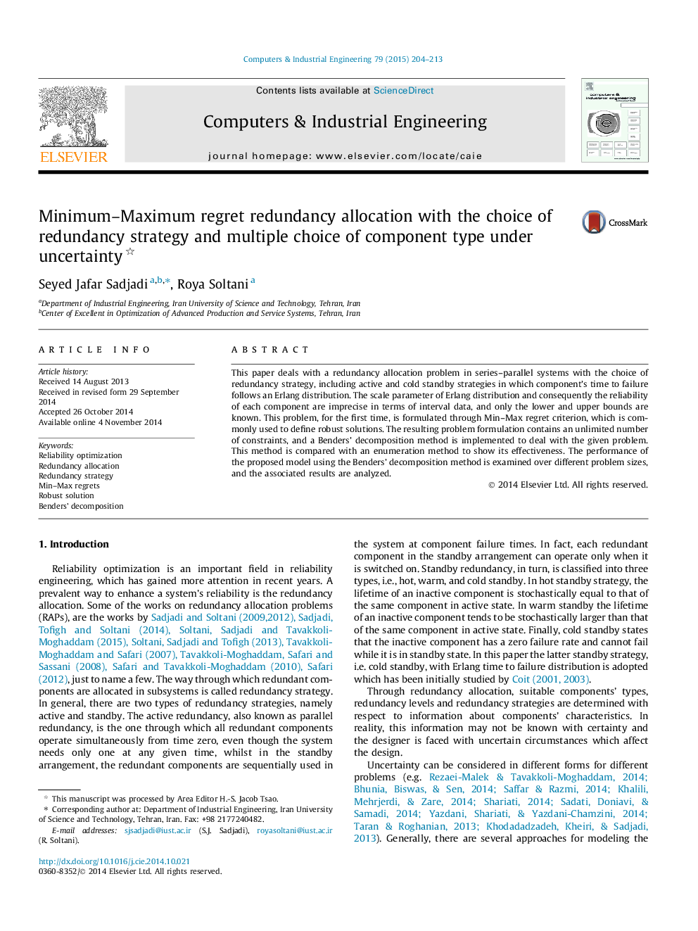 Minimum–Maximum regret redundancy allocation with the choice of redundancy strategy and multiple choice of component type under uncertainty 