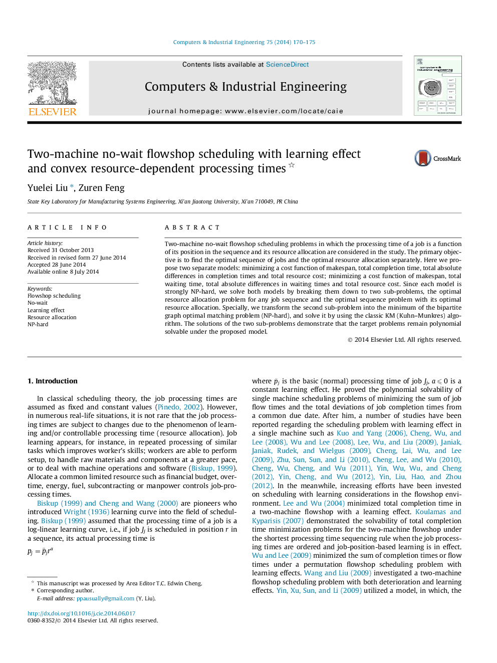 Two-machine no-wait flowshop scheduling with learning effect and convex resource-dependent processing times 