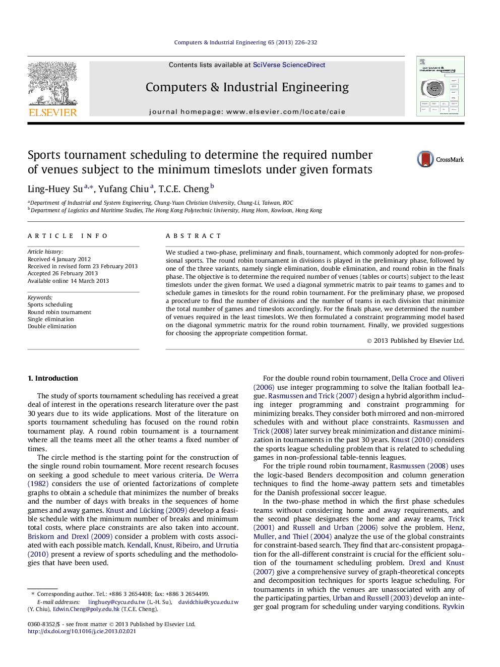 Sports tournament scheduling to determine the required number of venues subject to the minimum timeslots under given formats