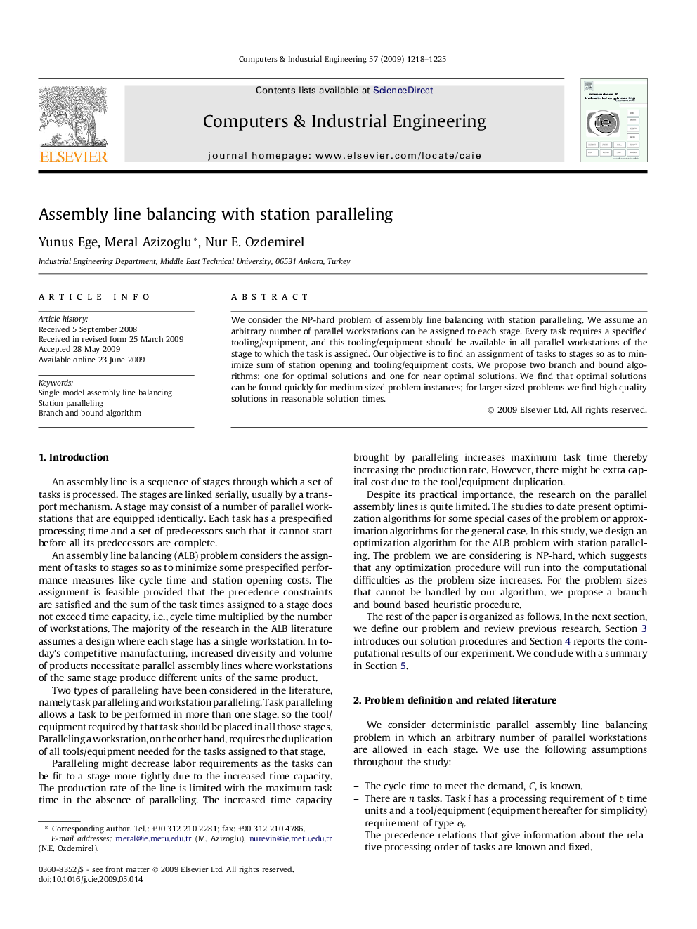 Assembly line balancing with station paralleling