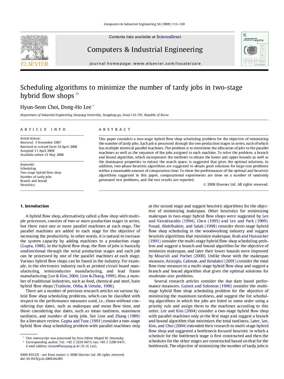 Scheduling algorithms to minimize the number of tardy jobs in two-stage hybrid flow shops 