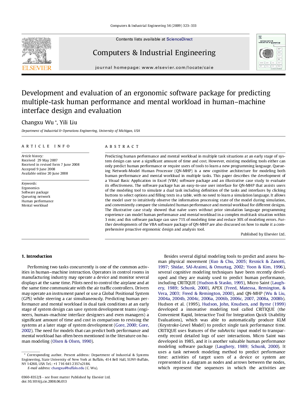 Development and evaluation of an ergonomic software package for predicting multiple-task human performance and mental workload in human–machine interface design and evaluation