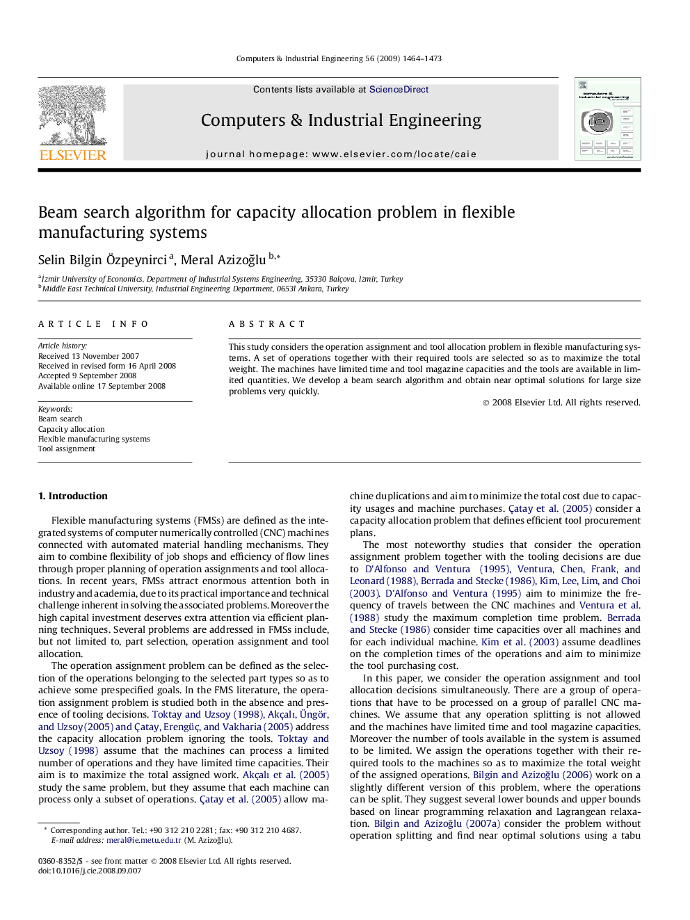 Beam search algorithm for capacity allocation problem in flexible manufacturing systems