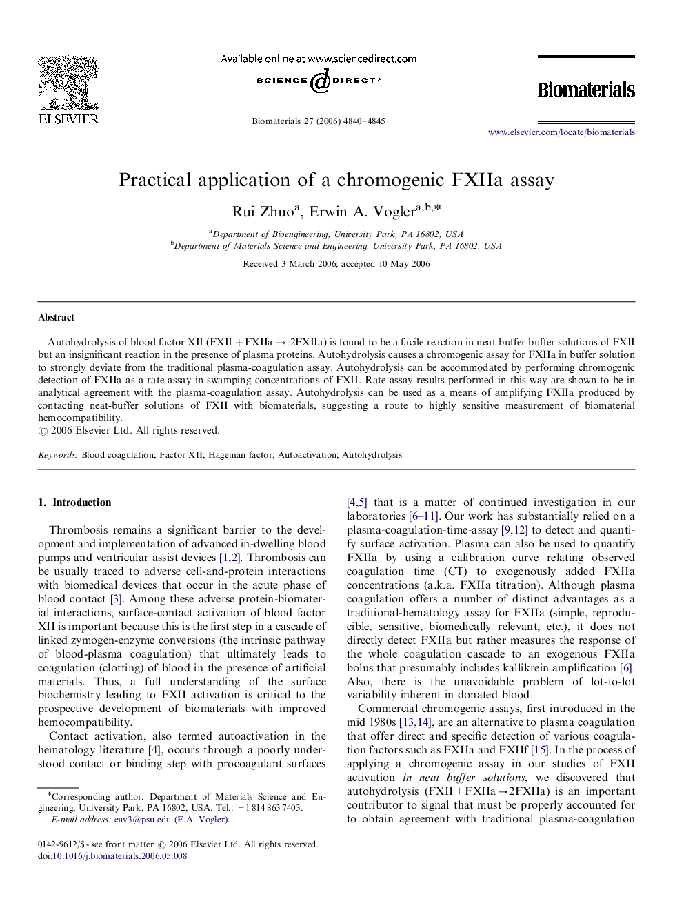 Practical application of a chromogenic FXIIa assay