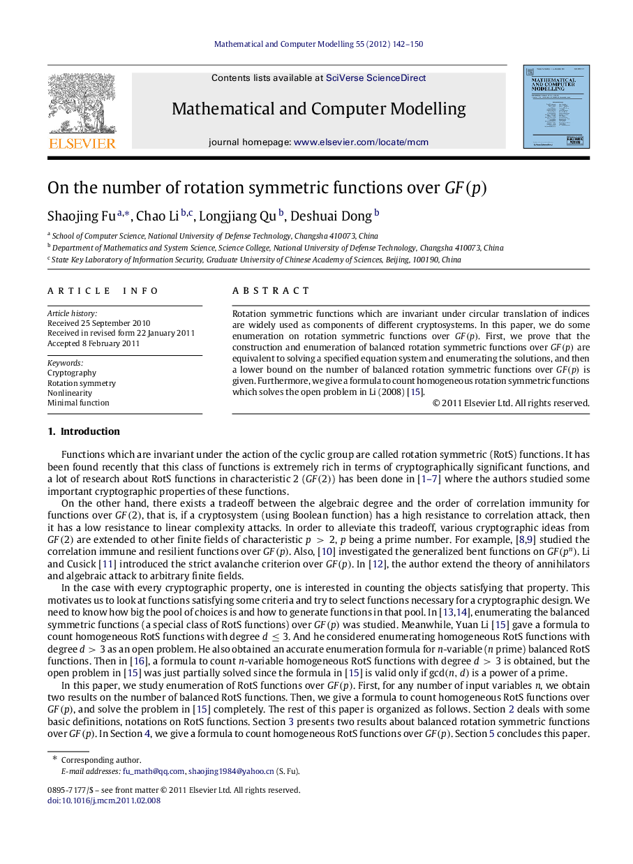 On the number of rotation symmetric functions over GF(p)GF(p)