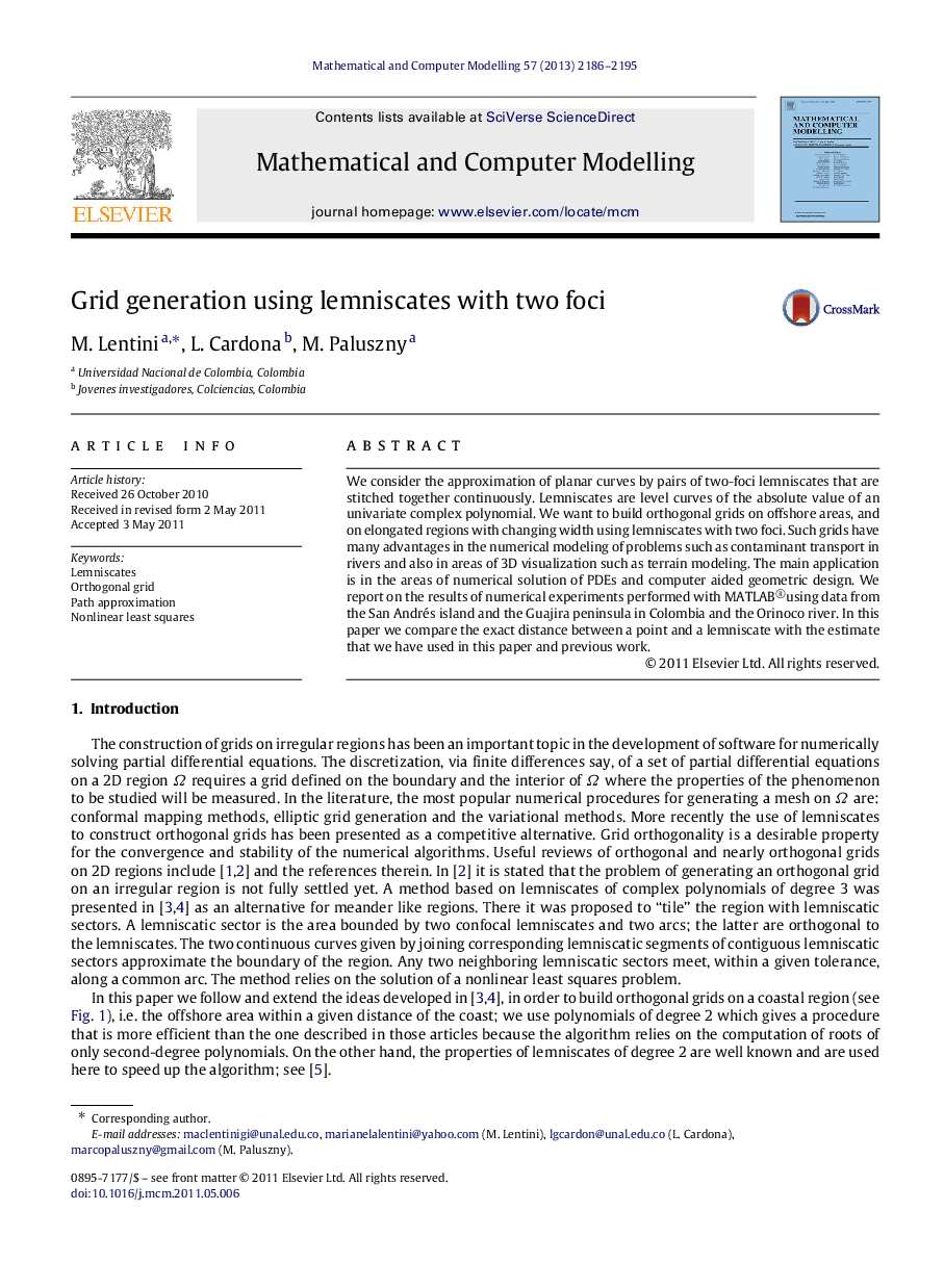 Grid generation using lemniscates with two foci