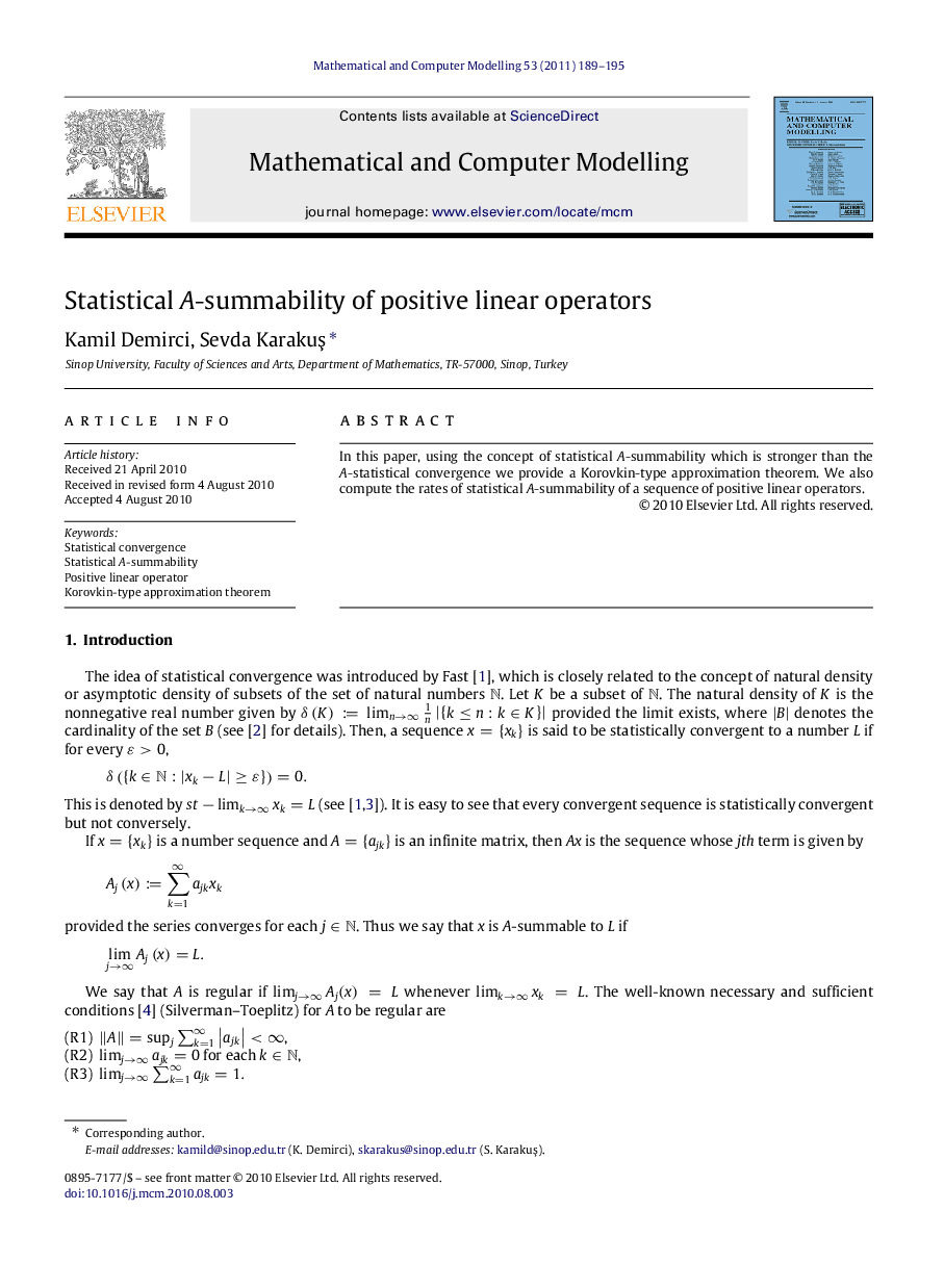 Statistical AA-summability of positive linear operators