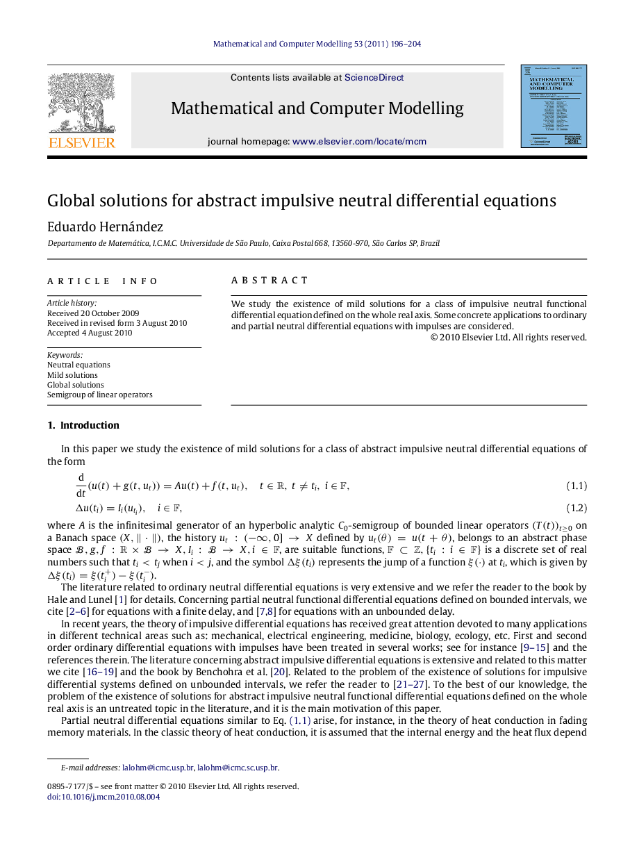 Global solutions for abstract impulsive neutral differential equations