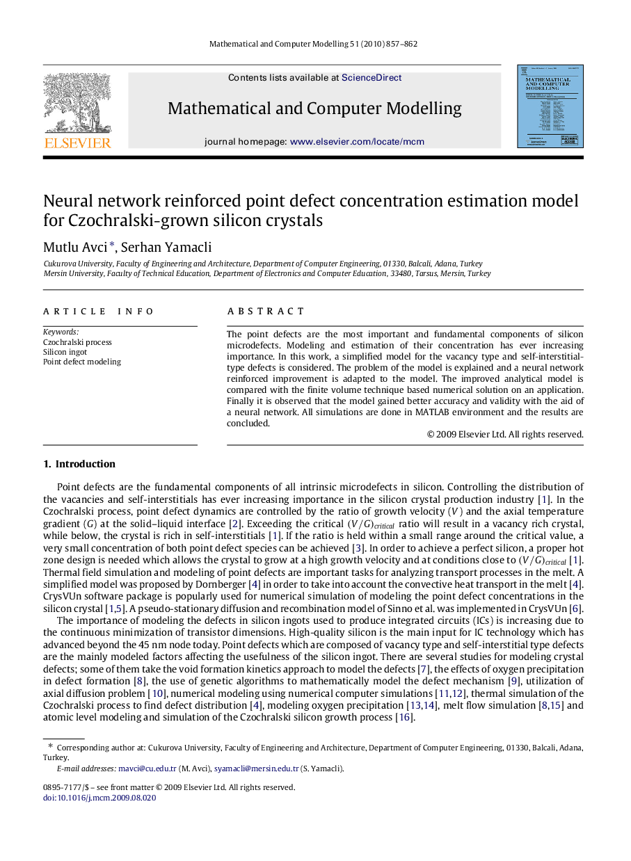 Neural network reinforced point defect concentration estimation model for Czochralski-grown silicon crystals