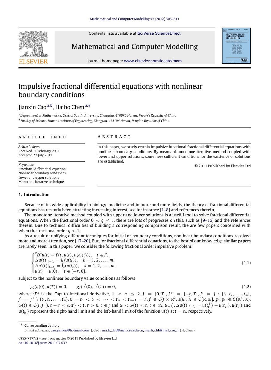 Impulsive fractional differential equations with nonlinear boundary conditions