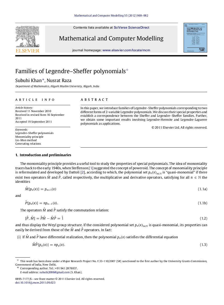 Families of Legendre–Sheffer polynomials 