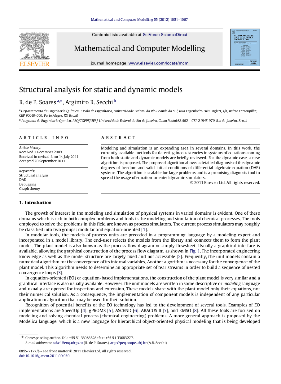 Structural analysis for static and dynamic models