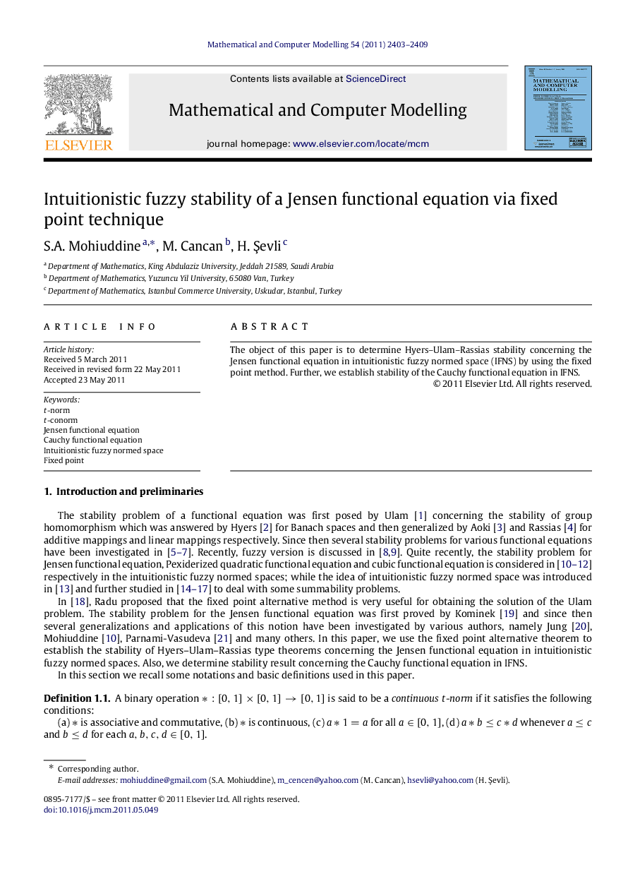 Intuitionistic fuzzy stability of a Jensen functional equation via fixed point technique