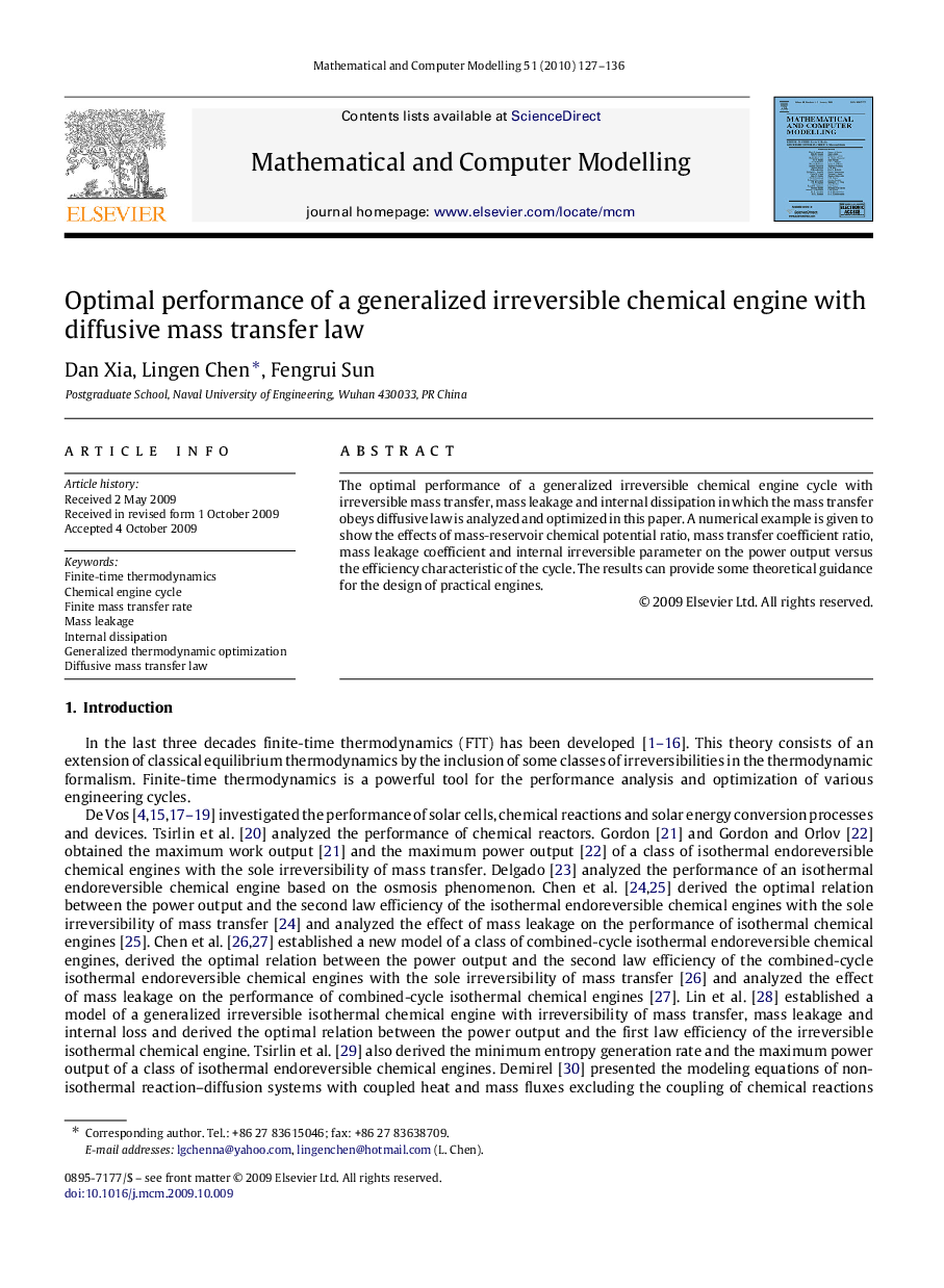 Optimal performance of a generalized irreversible chemical engine with diffusive mass transfer law