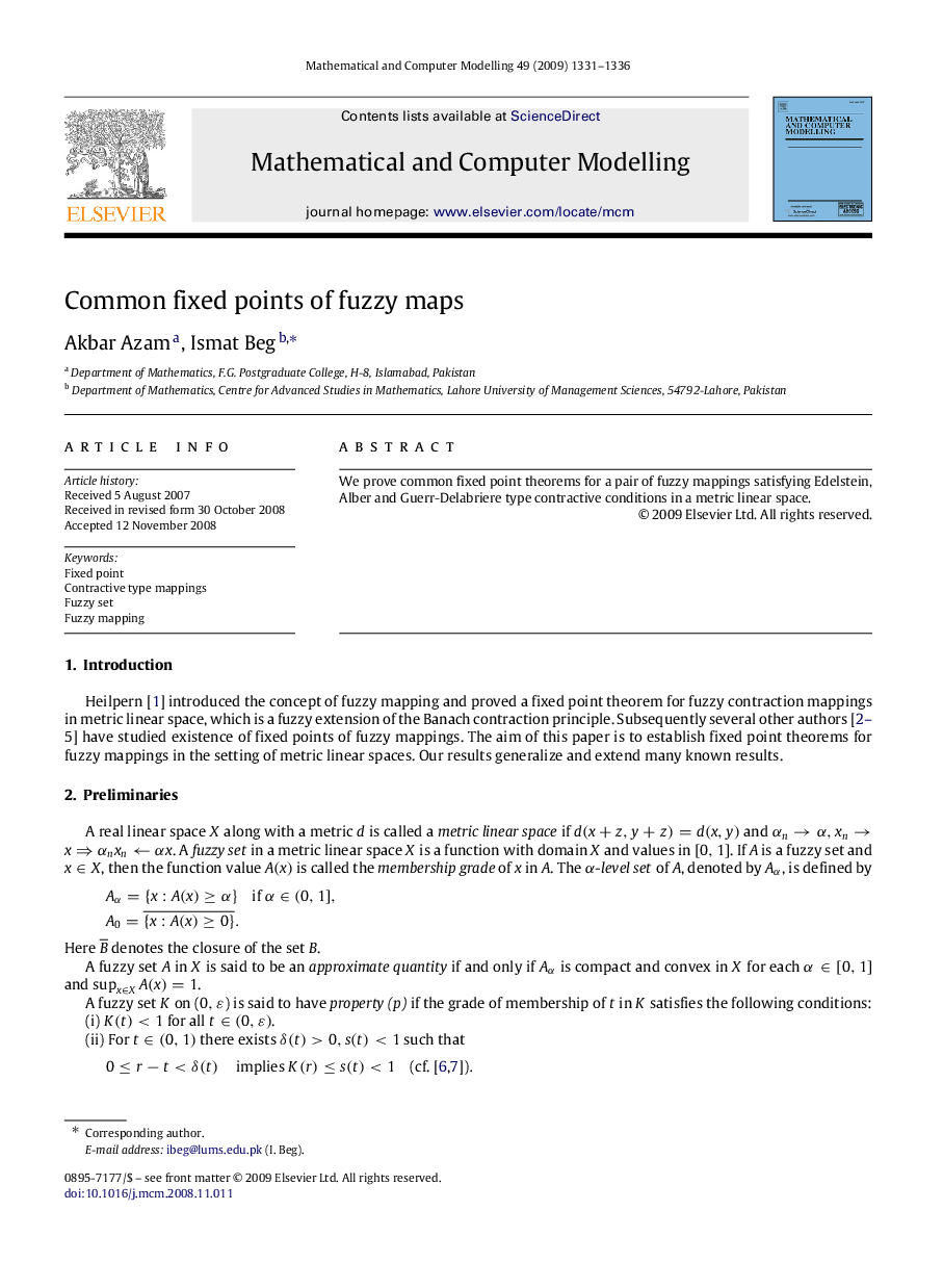 Common fixed points of fuzzy maps