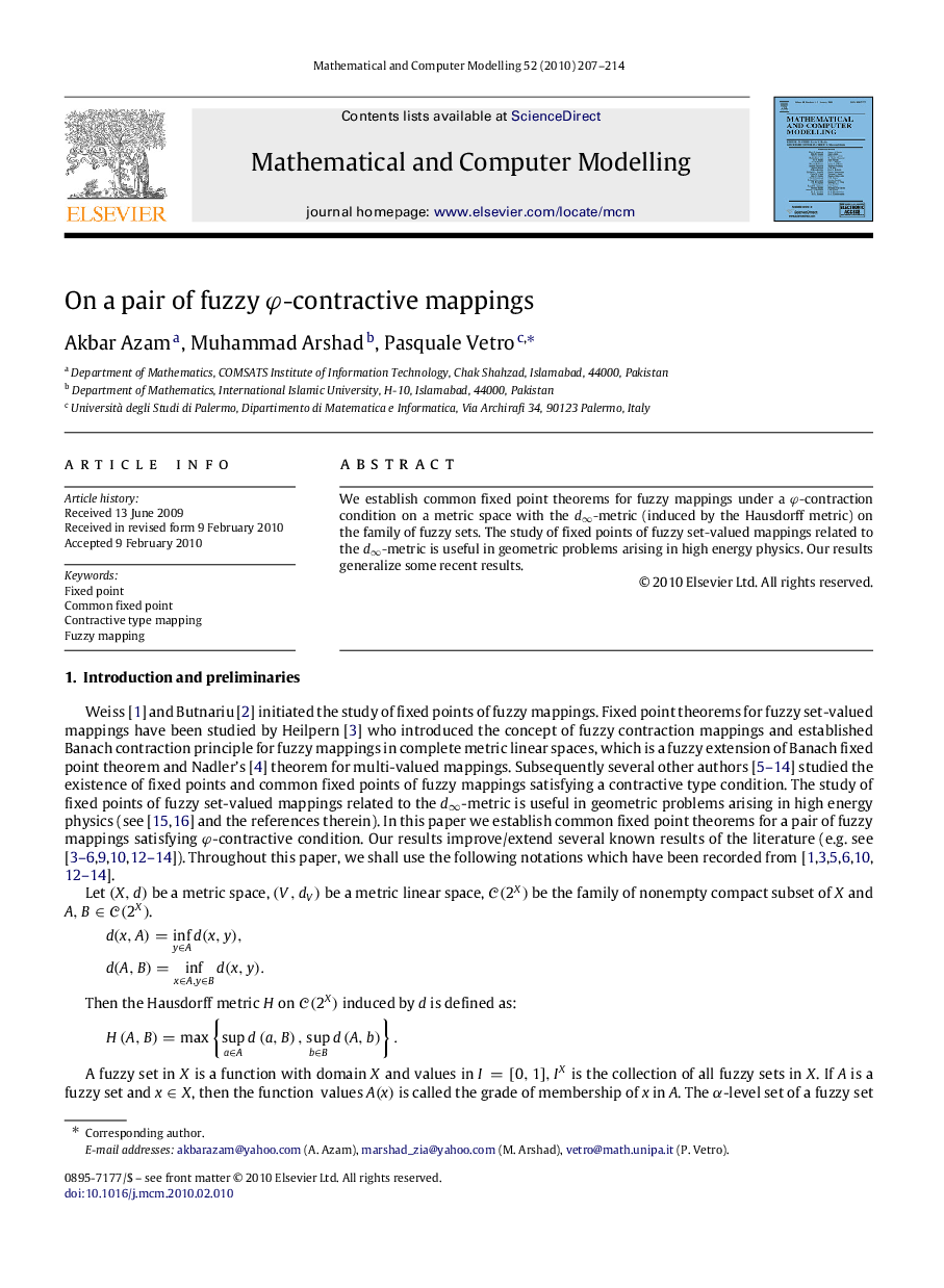 On a pair of fuzzy φφ-contractive mappings