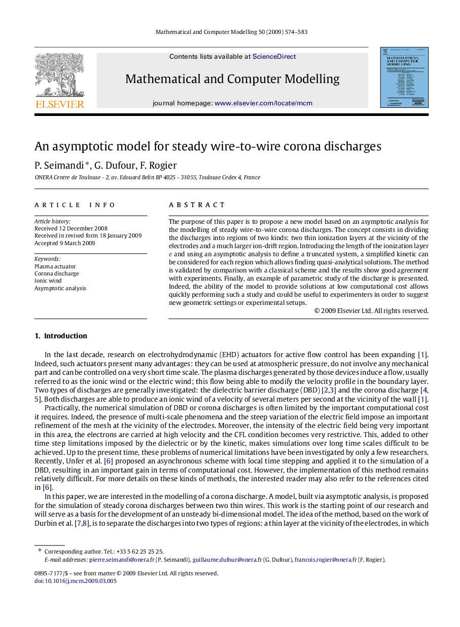 An asymptotic model for steady wire-to-wire corona discharges