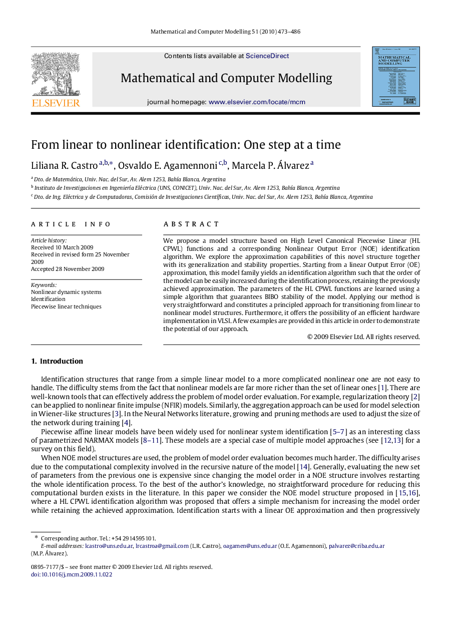 From linear to nonlinear identification: One step at a time