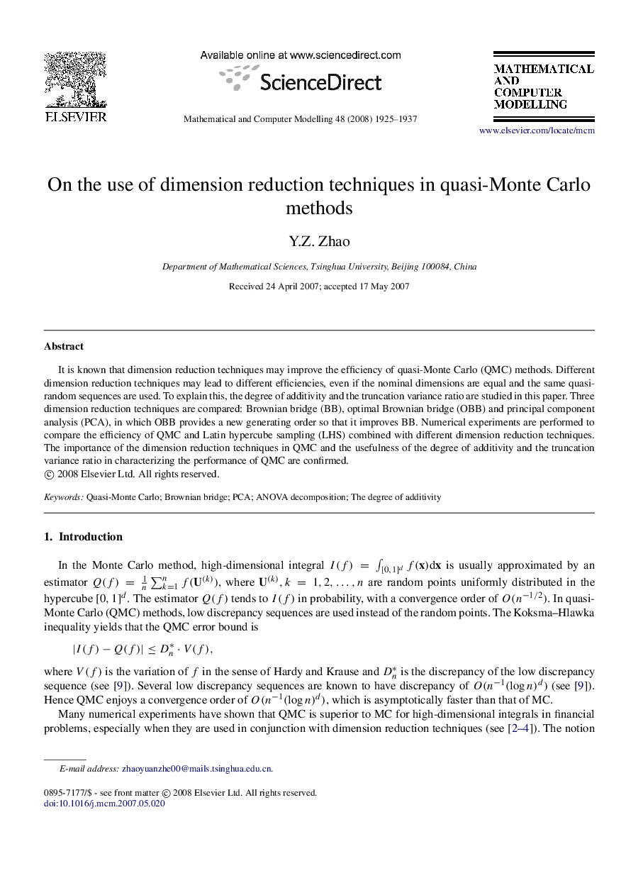 On the use of dimension reduction techniques in quasi-Monte Carlo methods