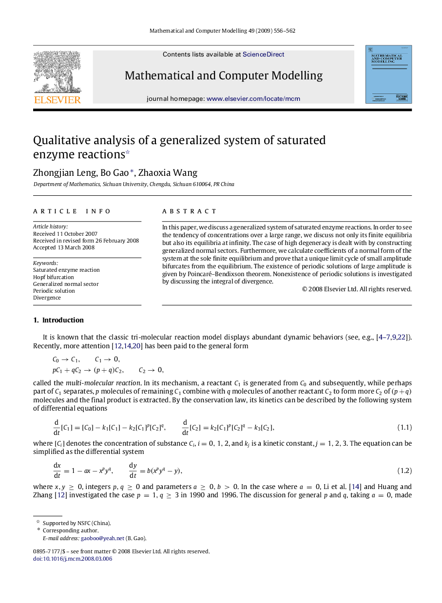 Qualitative analysis of a generalized system of saturated enzyme reactions 