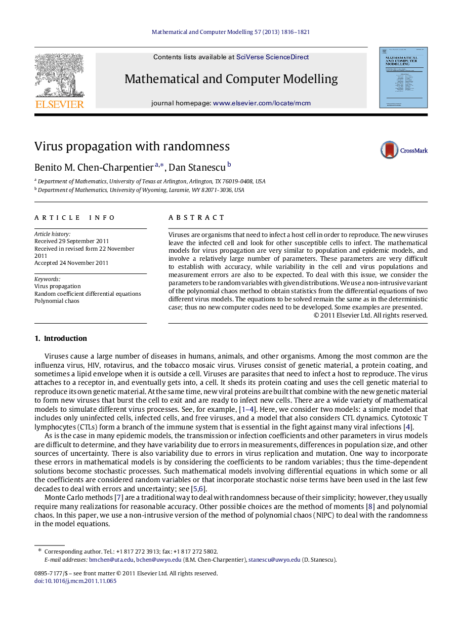 Virus propagation with randomness