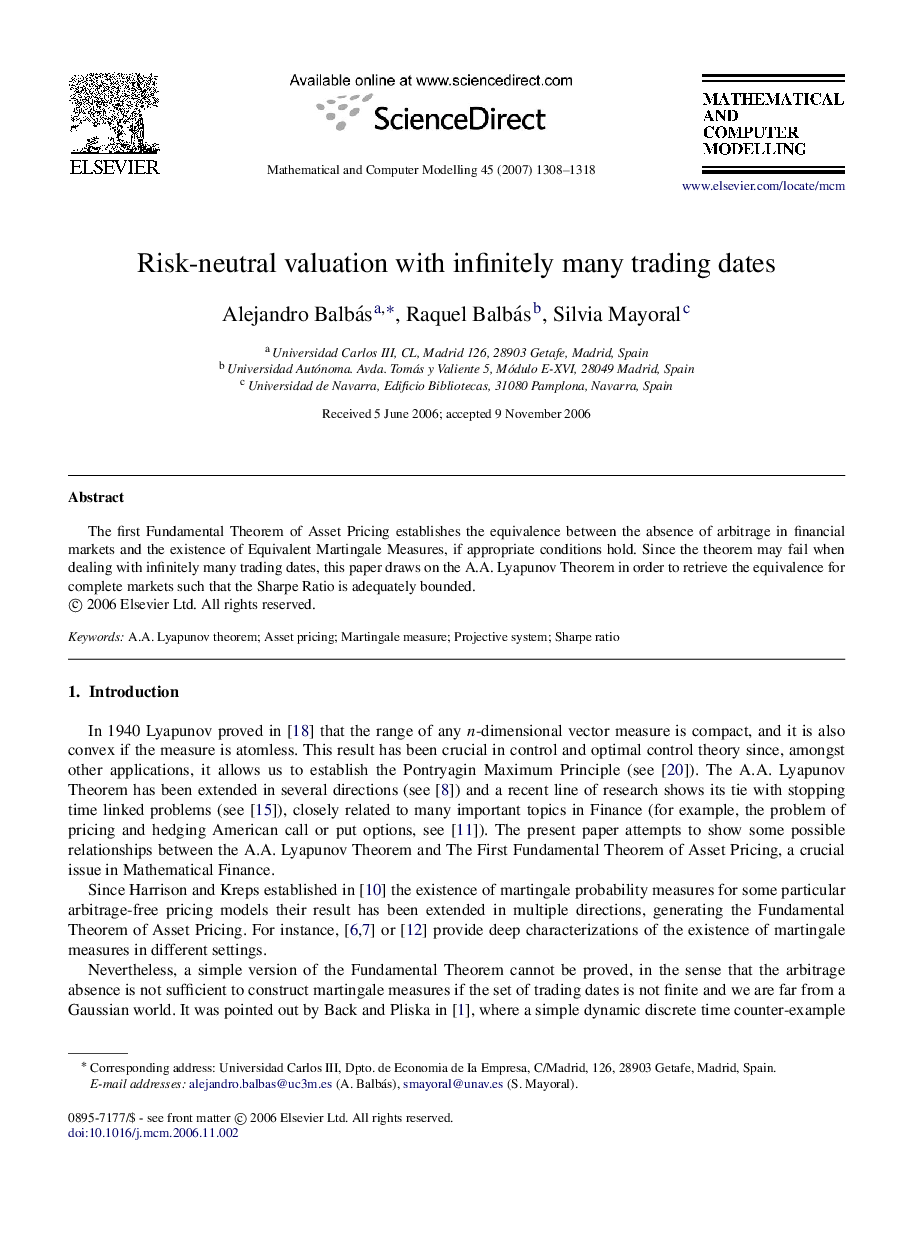 Risk-neutral valuation with infinitely many trading dates