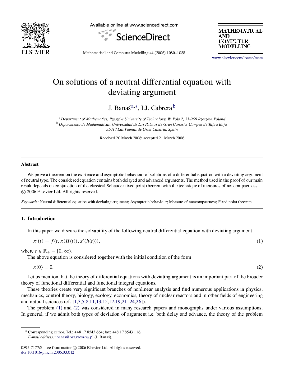 On solutions of a neutral differential equation with deviating argument