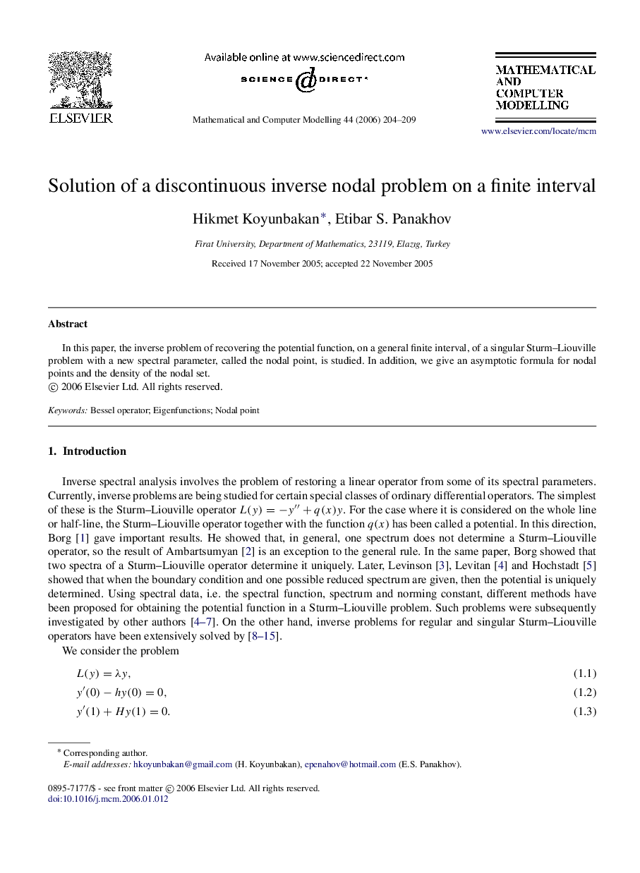 Solution of a discontinuous inverse nodal problem on a finite interval