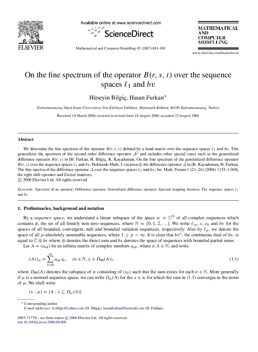 On the fine spectrum of the operator B(r,s,t)B(r,s,t) over the sequence spaces ℓ1ℓ1 and bvbv