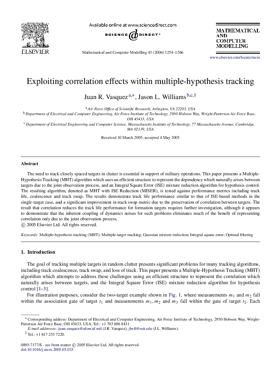 Exploiting correlation effects within multiple-hypothesis tracking