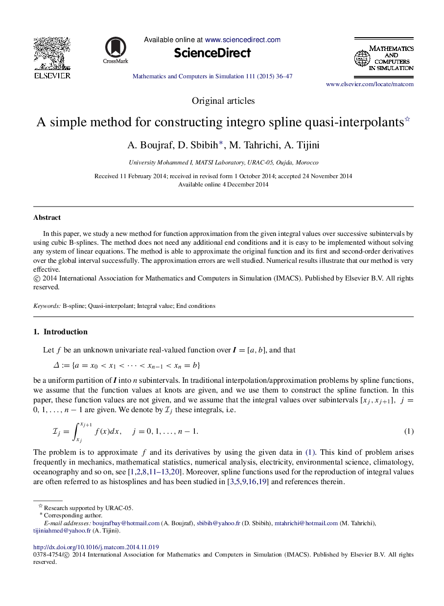 A simple method for constructing integro spline quasi-interpolants 