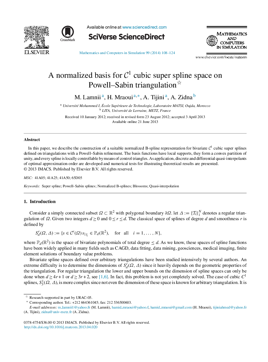 A normalized basis for C1C1 cubic super spline space on Powell–Sabin triangulation 