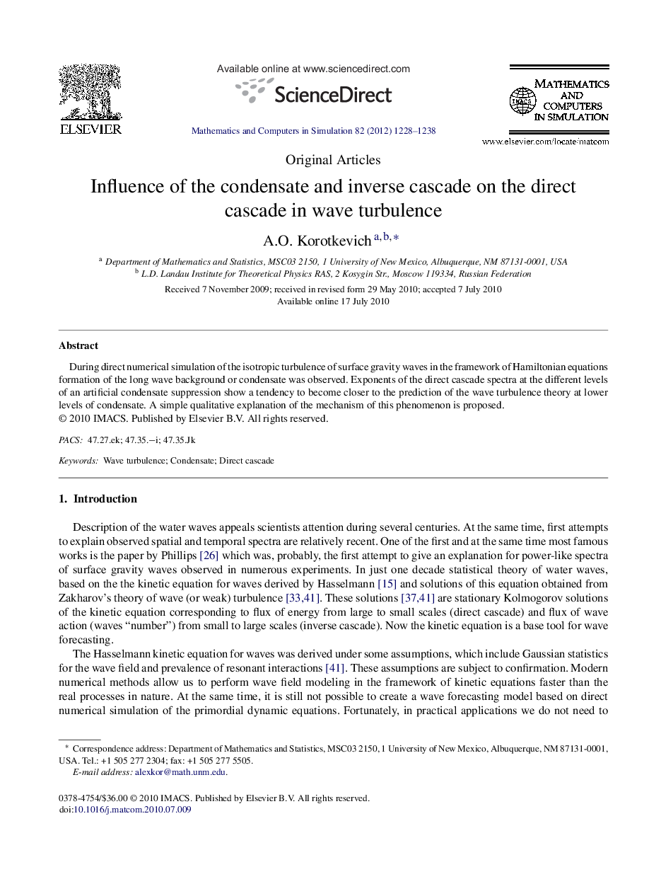 Influence of the condensate and inverse cascade on the direct cascade in wave turbulence