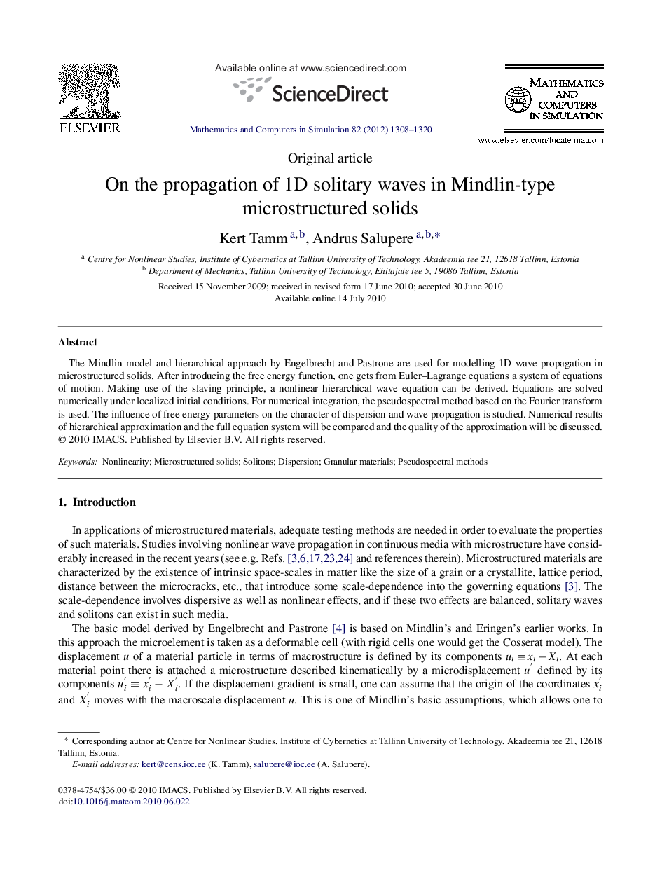 On the propagation of 1D solitary waves in Mindlin-type microstructured solids