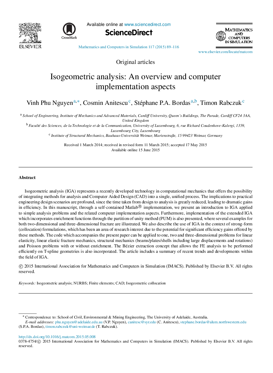 Isogeometric analysis: An overview and computer implementation aspects