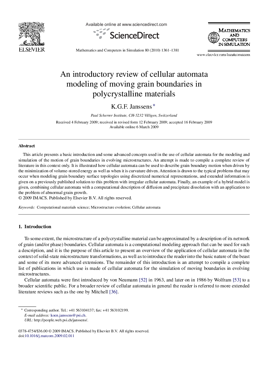 An introductory review of cellular automata modeling of moving grain boundaries in polycrystalline materials