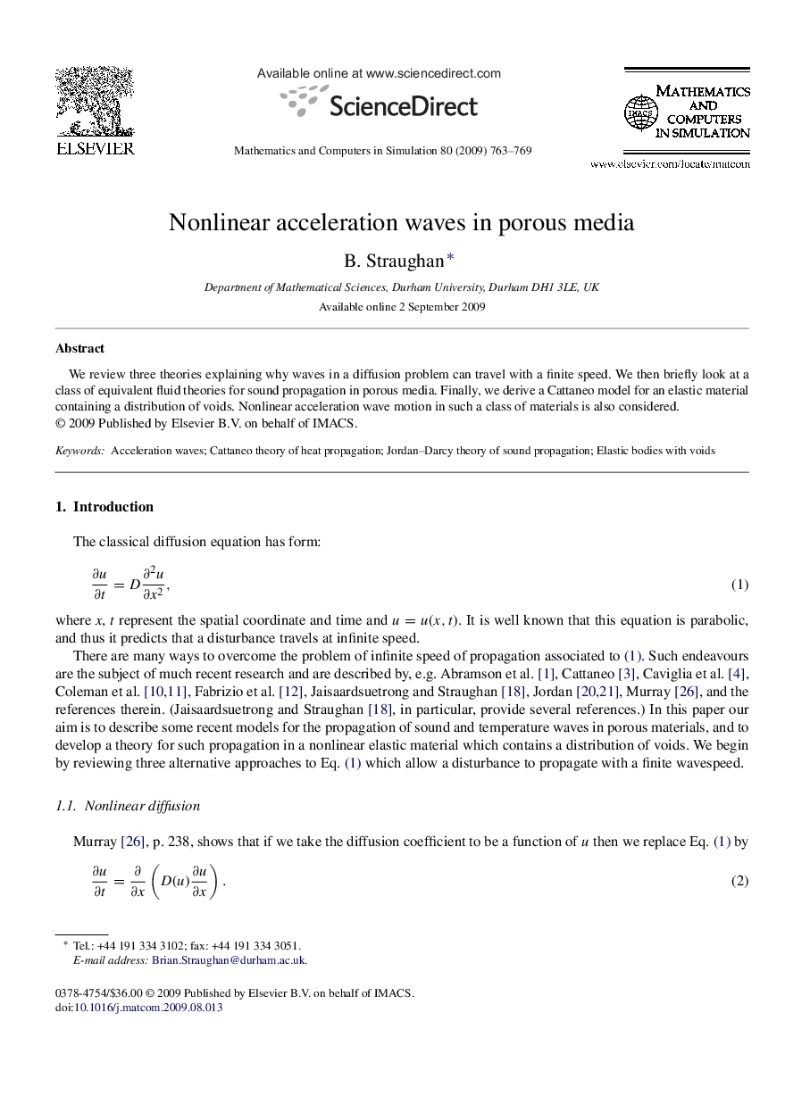 Nonlinear acceleration waves in porous media